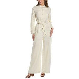 Weekend MaxMara Ulla Cotton Linen Jumpsuit in Ivory Size 6 NWT